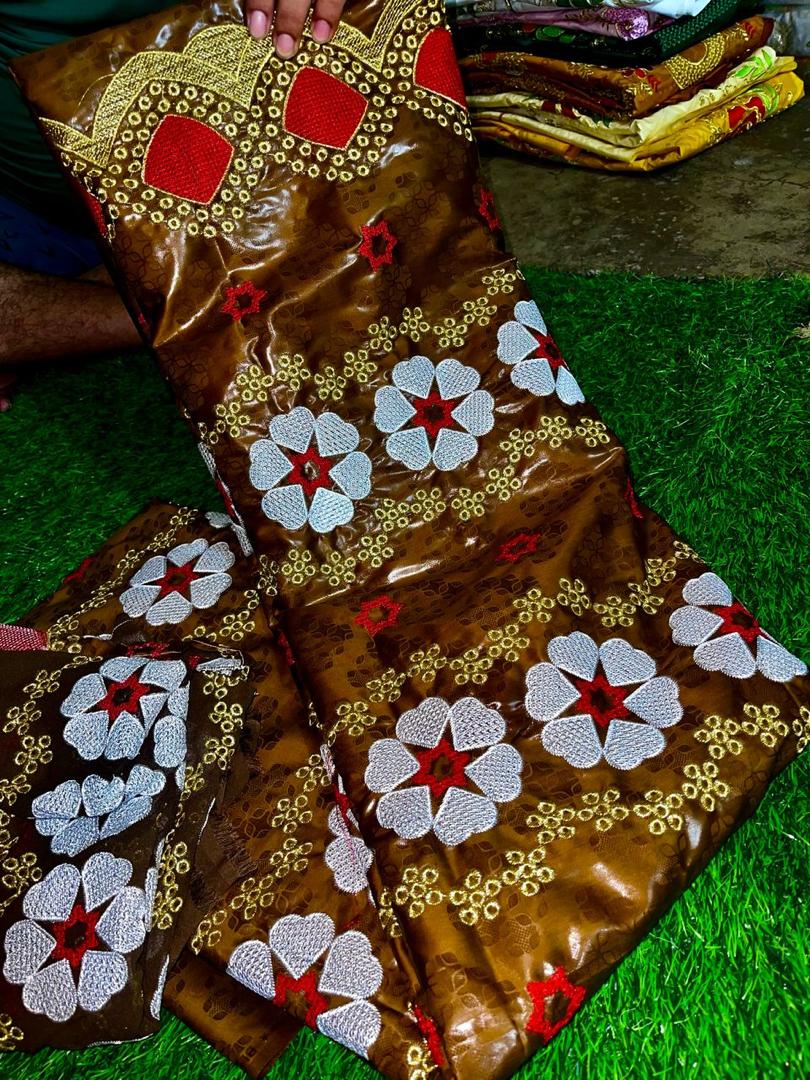 Luxurious Guinea Mali Senegal Bazin Riche Fabric | 3 Yards with Matching Scarf | Premium Embroidered Brocade 3-5 Days Shipping Limited Stock