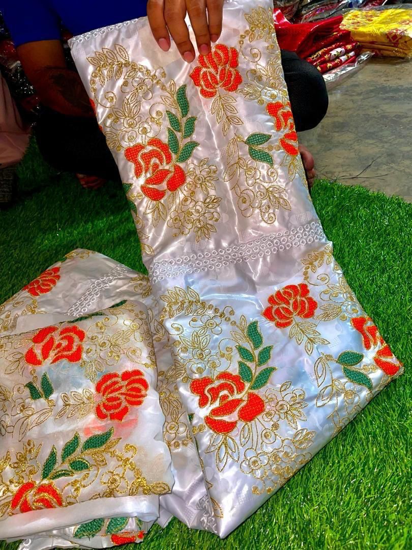 Luxurious Guinea Mali Senegal Bazin Riche Fabric | 3 Yards with Matching Scarf | Premium Embroidered Brocade 3-5 Days Shipping Limited Stock (Copy) (Copy)