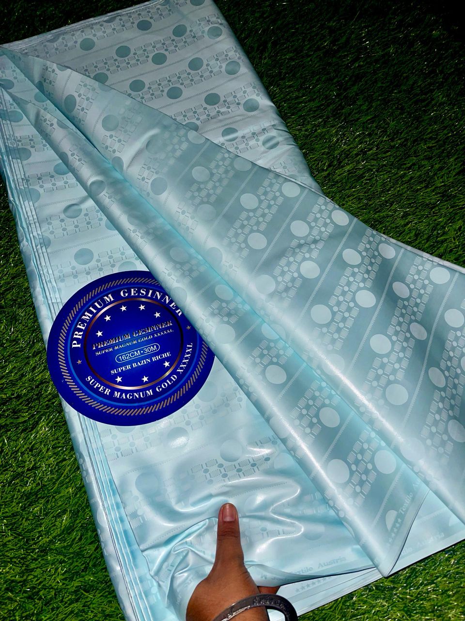 Luxury African Bazin Riche Fabric – 5 Yards - Shiny African Damask Bazin for Boubou, Agbada, Kaftan, Weddings – High-Quality African Fabric (Copy)