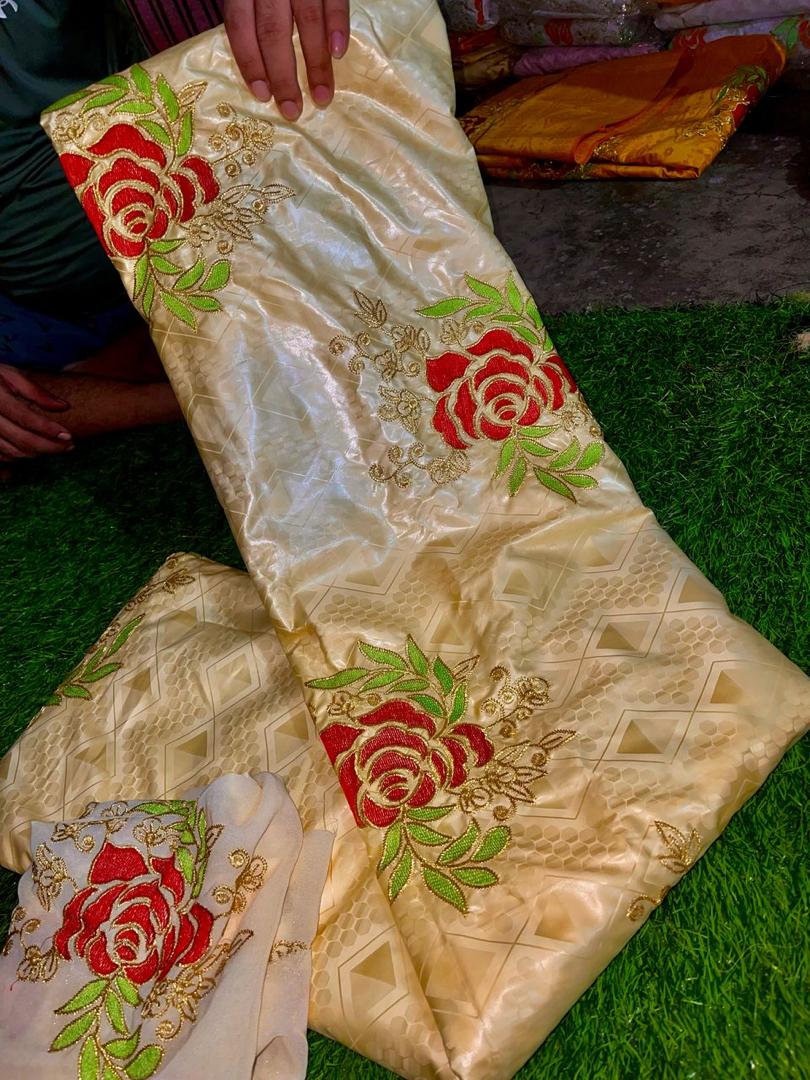 Luxurious Guinea Mali Senegal Bazin Riche Fabric | 3 Yards with Matching Scarf | Premium Embroidered Brocade 3-5 Days Shipping Limited Stock (Copy)