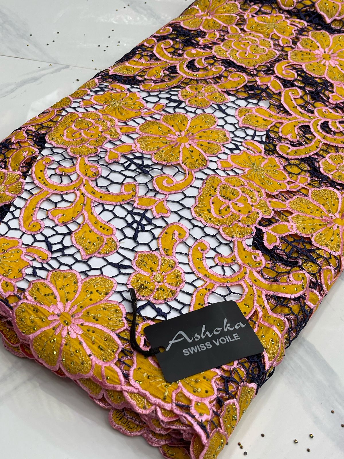 Premium Luxury African Wedding Lace Fabrics, High End Guipure Laser cut Lace 5 Yards for Dresses, Gown, Traditional Wedding Attire (Copy) (Copy)