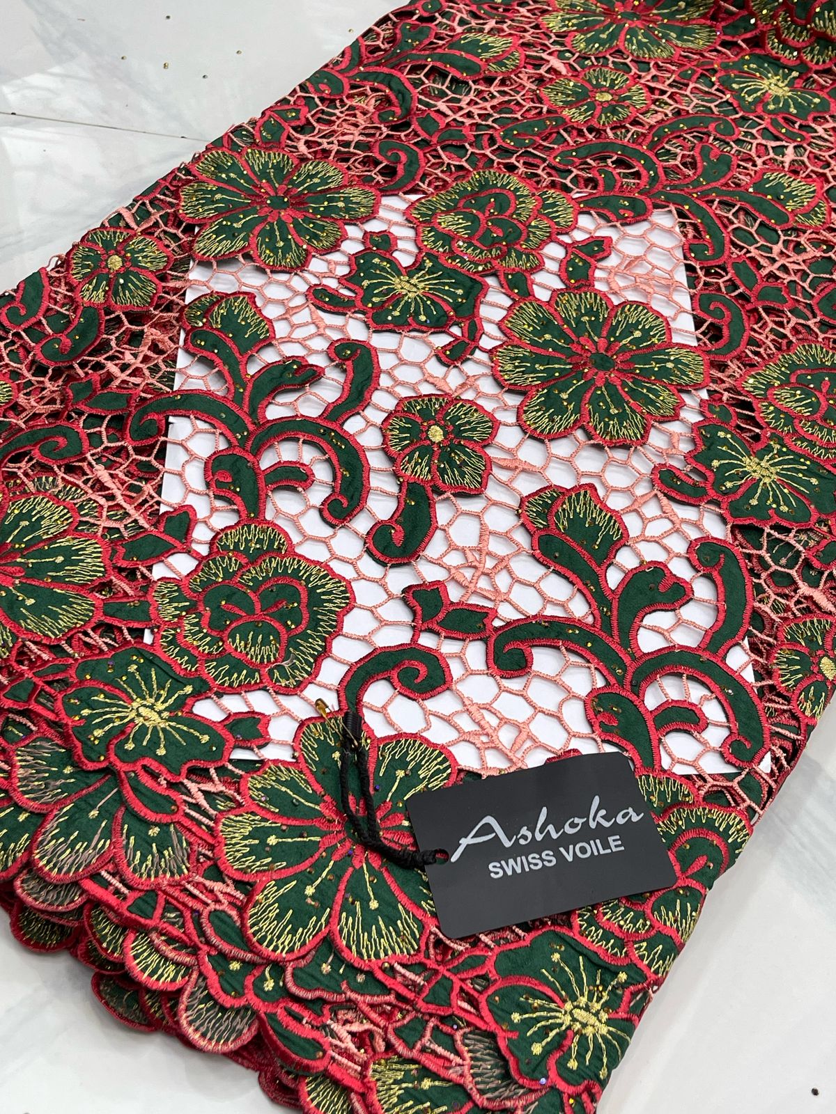 Premium Luxury African Wedding Lace Fabrics, High End Guipure Laser cut Lace 5 Yards for Dresses, Gown, Traditional Wedding Attire (Copy) (Copy)