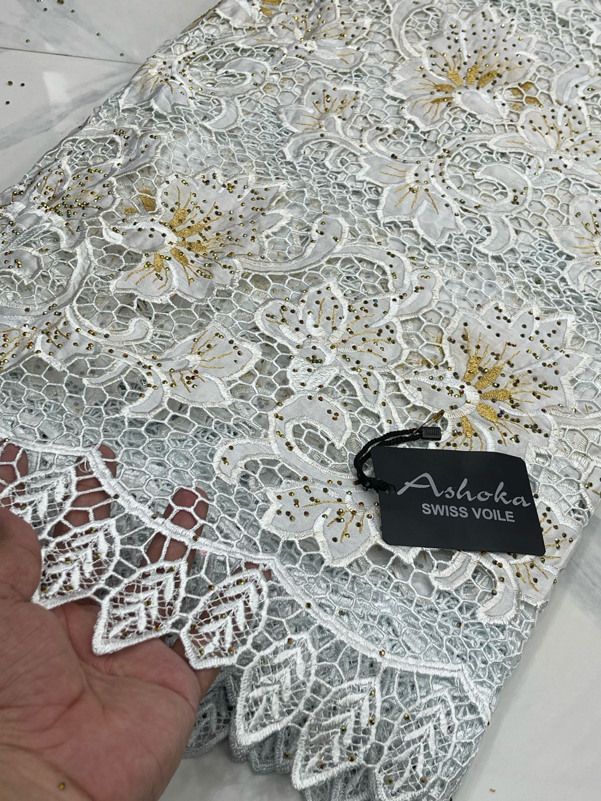 Premium Luxury African Wedding Lace Fabrics, High End Guipure Laser cut Lace 5 Yards for Dresses, Gown, Traditional Wedding Attire (Copy)