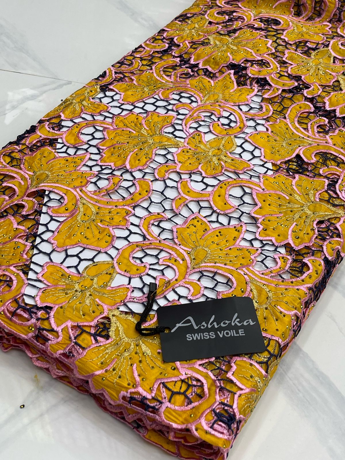 Premium Luxury African Wedding Lace Fabrics, High End Guipure Laser cut Lace 5 Yards for Dresses, Gown, Traditional Wedding Attire (Copy)