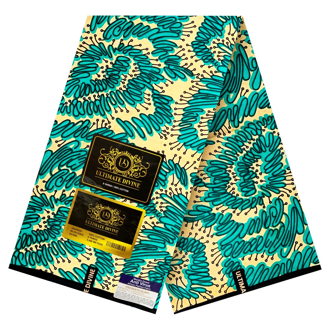 High-Quality African Batik Wax Fabric – Limited Edition Print – 6 Yards (Copy)
