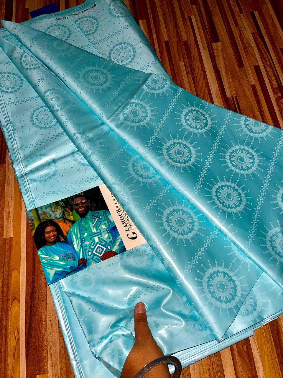 Luxury African Bazin Riche Fabric – 5 Yards - Shiny African Damask Bazin for Boubou, Agbada, Kaftan, Weddings – High-Quality African Fabric (Copy)