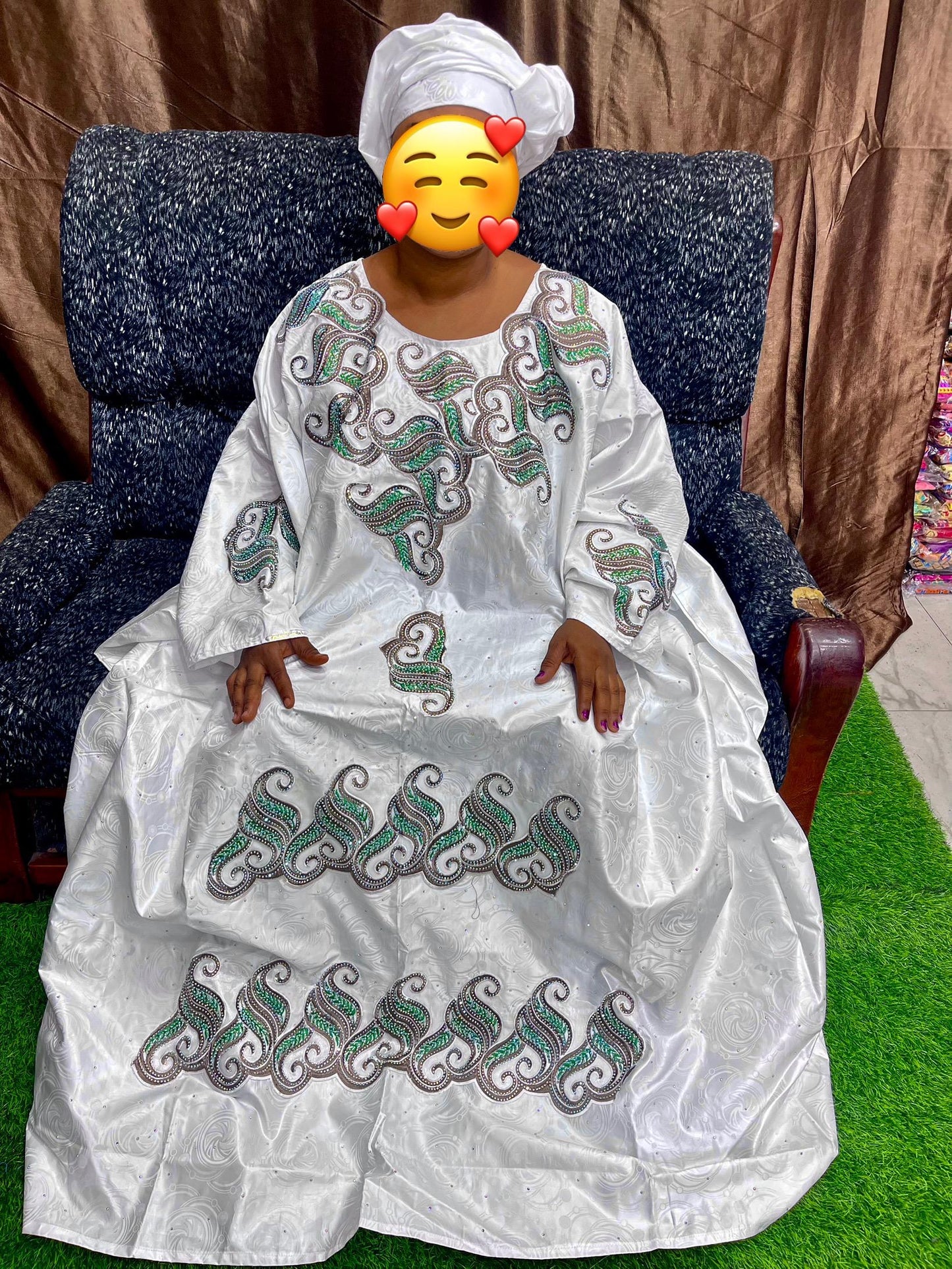 Bazin royal Royal Boubou in Bazin Riche