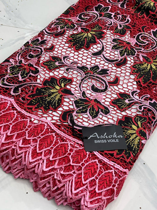 Premium Luxury African Wedding Lace Fabrics, High End Guipure Laser cut Lace 5 Yards  for  Dresses, Gown,  Traditional Wedding Attire (Copy)