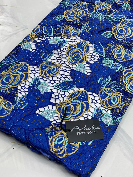Premium Luxury African Wedding Lace Fabrics, High End Guipure Laser cut Lace 5 Yards  for  Dresses, Gown,  Traditional Wedding Attire